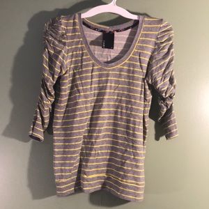 3/4 sleeve striped shirt